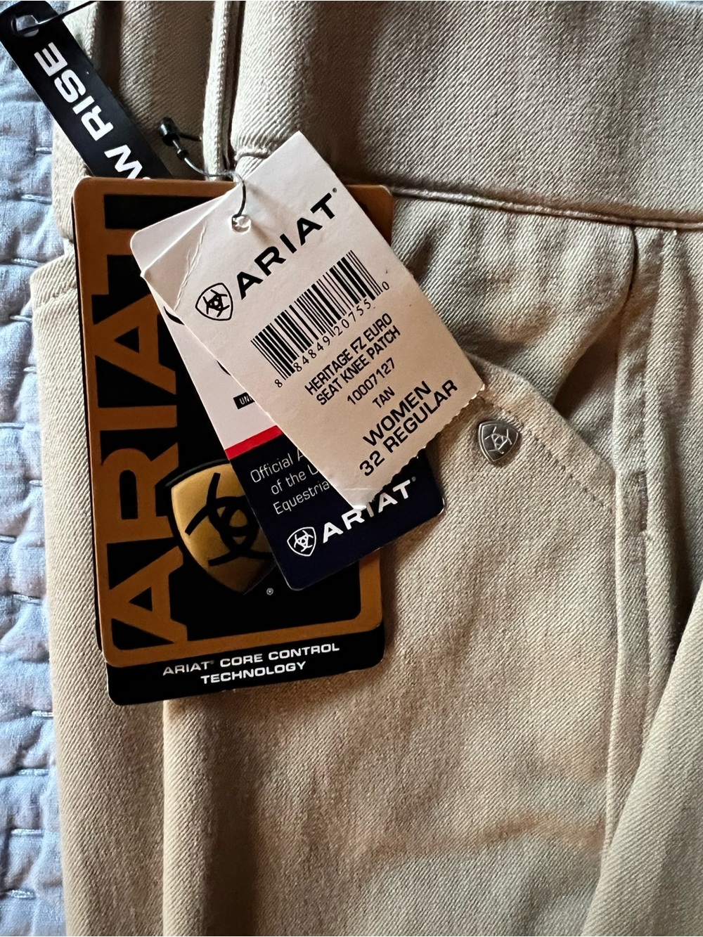 Ariat Heritage 30 LONG Tan Women's Riding Breeches with Branded Tags